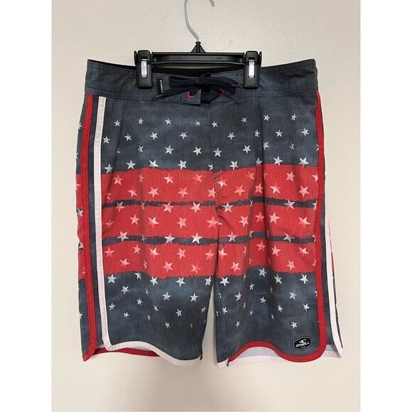 O’Neill Stars & Stripes Board Shorts sz 28 EUC - Picture 1 of 7